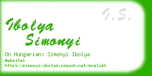 ibolya simonyi business card